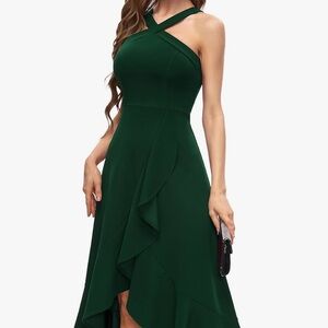 Elegant Green Sleeveless Dress